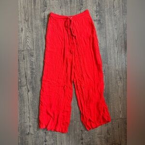 Culture Code Boho Red Wrap Palazzo Pants
